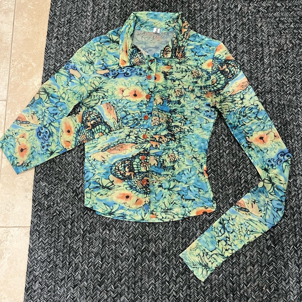 Button Up Collared Top - image 1